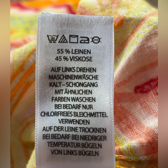 C&C California Tunic Top Tropical Floral Linen/Rayon Button Up Sz XL Beach Vacay - Picture 11 of 15